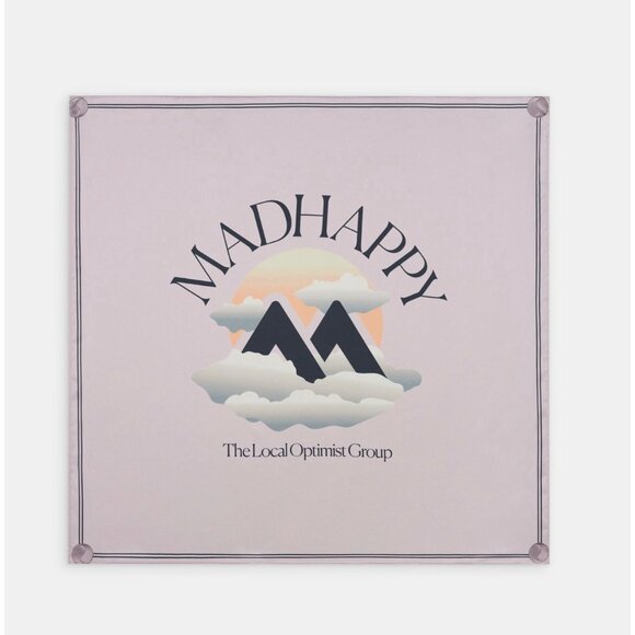 $50 MADHAPPY OUTDOORS SILK SCARF - MISTY - Picture 1 of 1